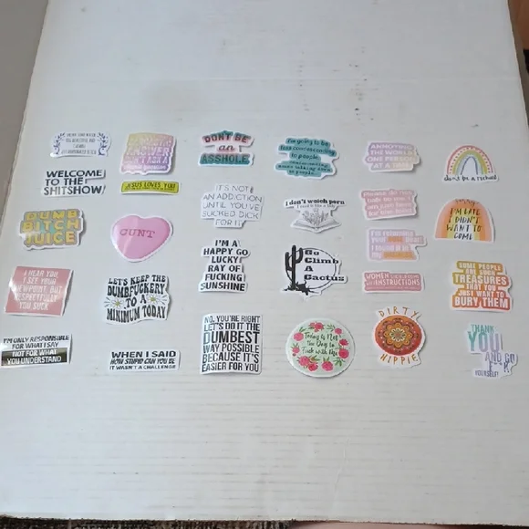 $4 Add-on New Colorful "Rude" Stickers - Set Of 30 - Picture 1 of 7